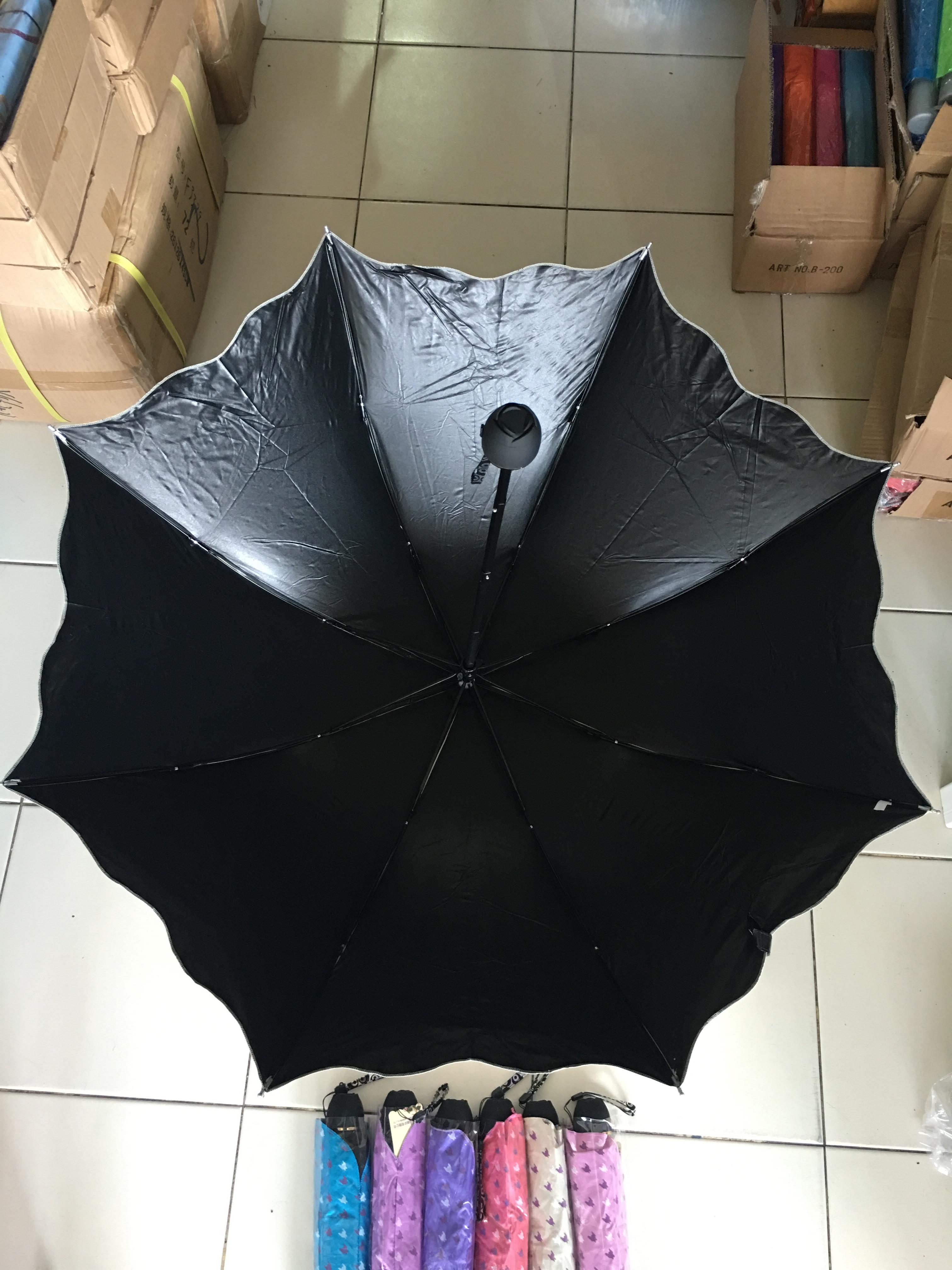 ร่มโค้งแฟชั่นยูวีดำรหัส3413