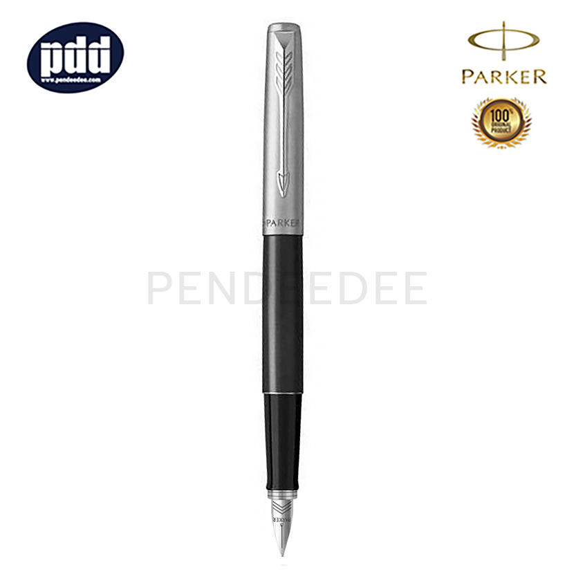 PARKER Jotter Stainless Steel Black CT Fountain Pen ปากกาหมึกซึม ป๊ากเกอร์ จ๊อตเตอร์ สแตนเลส สีดำ คลิปเงิน