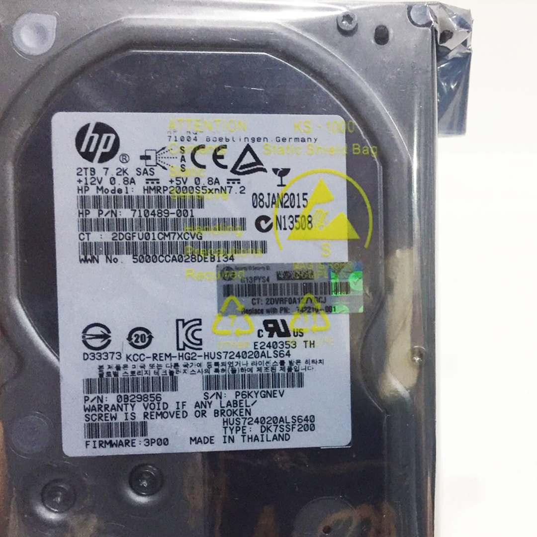 hdd sas 2TB 7.2k มือ 2 พร้อมใช้งาน