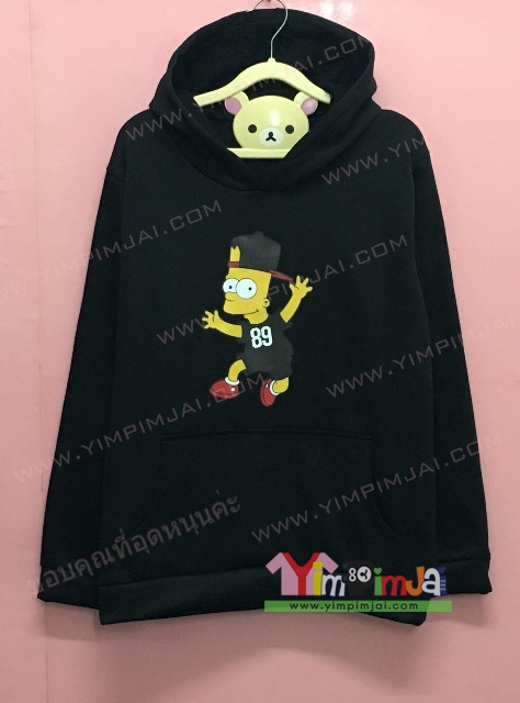 เสื้อฮู้ต เสื้อกันหนาว เสื้อรุ่น สีดำ แขนยาว หมวก ไร้ซิป มีกระเป๋า สกรีนตามสั่ง FUCK THA POLICE