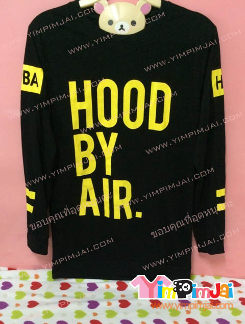 เสื้อยืด สีดำ แขนยาว สกรีนตามสั่ง Hood by AIR