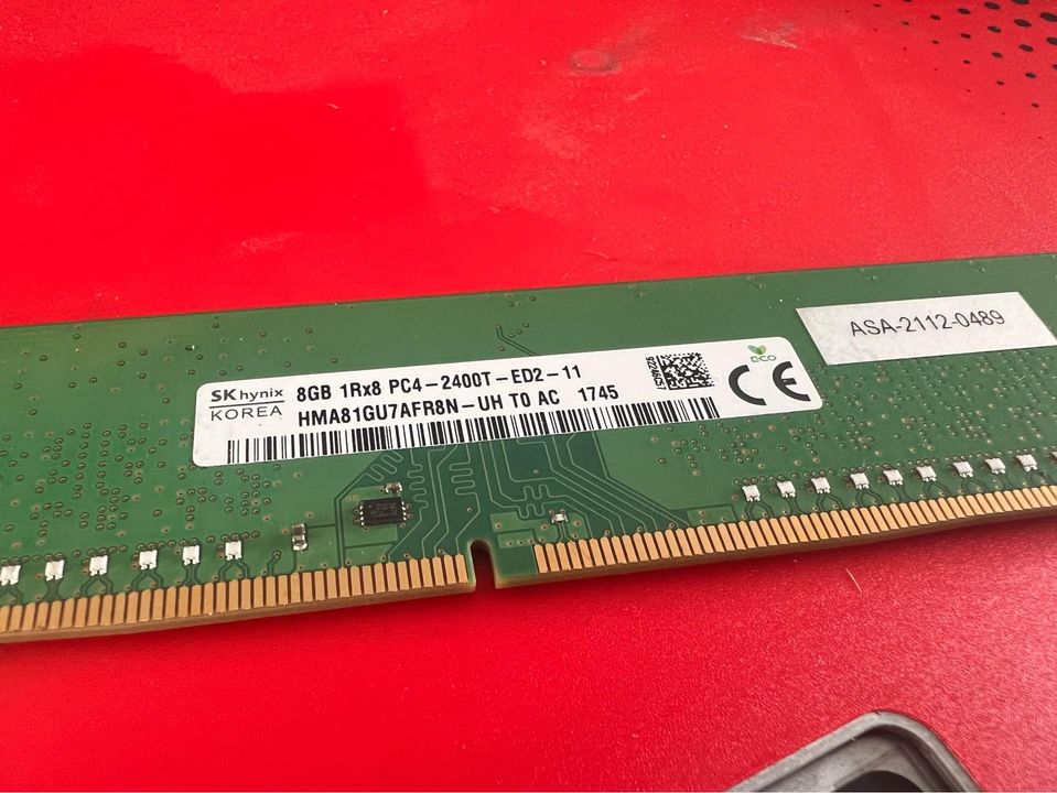 ram 8GB UDIMM DDR4 ECC 1Rx8 PC4-2400T-ED2-11 ECC แรมมือสองพร้อมใช้งาน