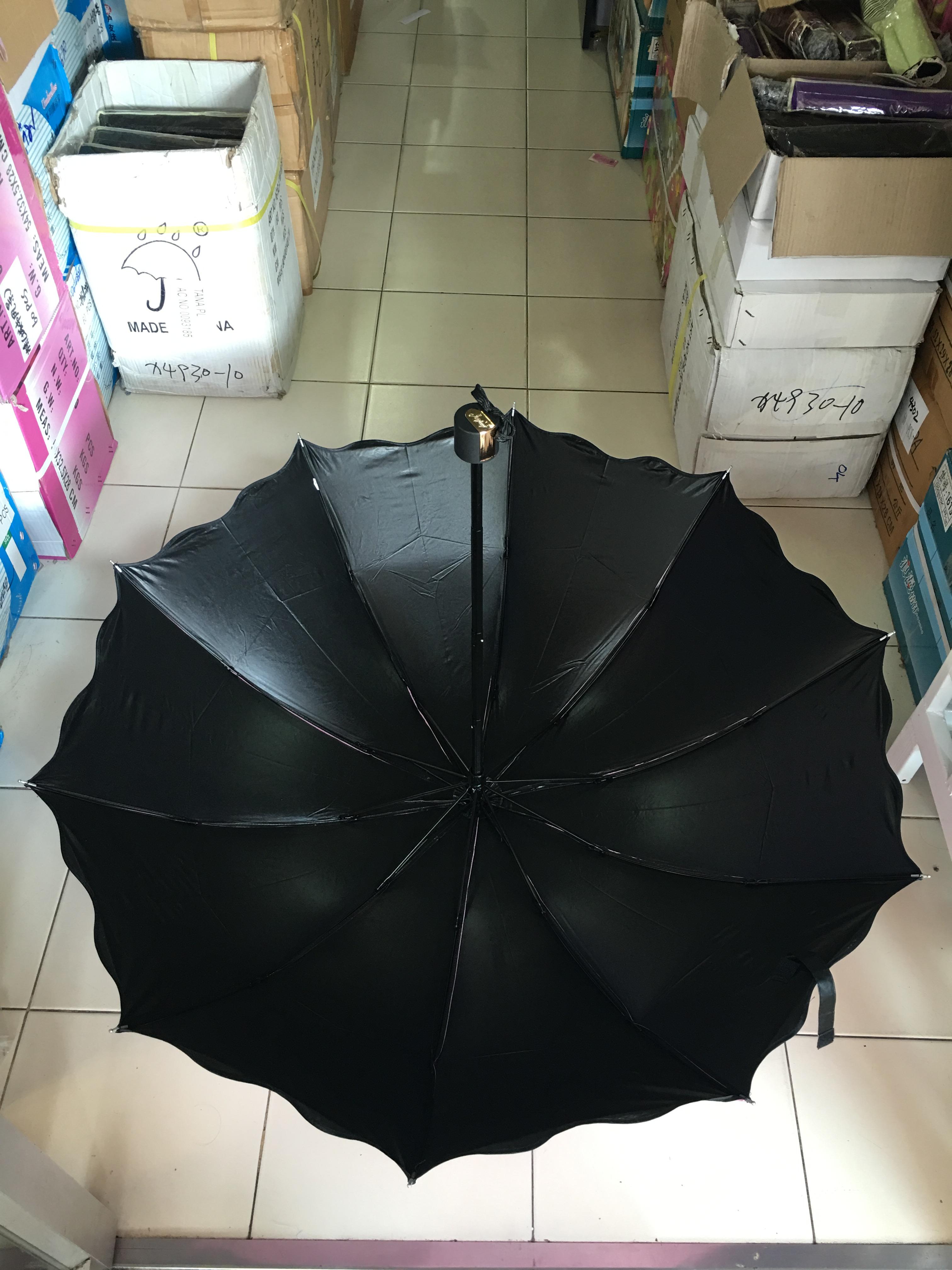ร่มโค้งแฟชั่น24นิ้วยูวีสีดำ รหัส 1617