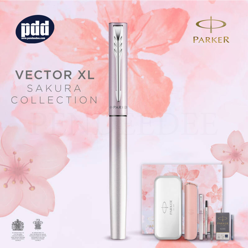 PARKER Vector XL Sakura Collection ปากกาหมึกซึม เปลี่ยนหัวปากกาโรลเลอร์บอล ป๊ากเกอร์ เว็กเตอร์ เอ็กซ์แอล ซากุระ คอลเลคชั่น