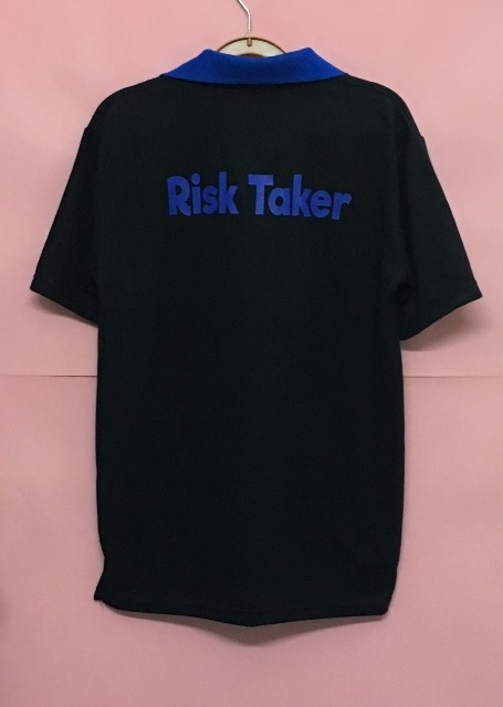 เสื้อโปโลดำ ปกน้ำเงิน