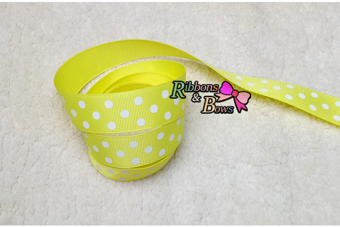 ริบบิ้นผ้าพิมพ์ลายจุด กว้าง 25 mm #PD156