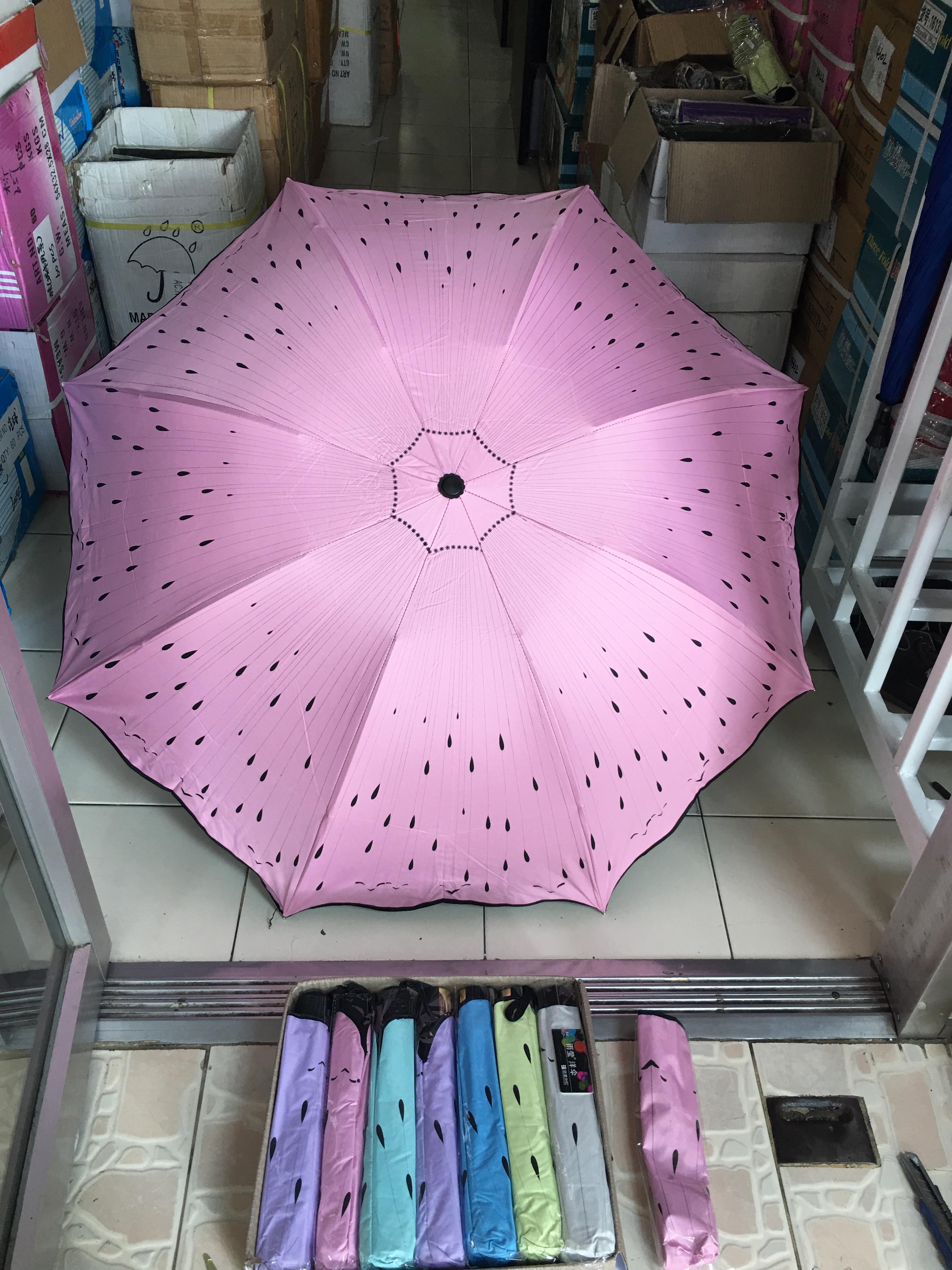 ร่มโค้งแฟชั่น24นิ้วยูวีสีดำ รหัส 1618