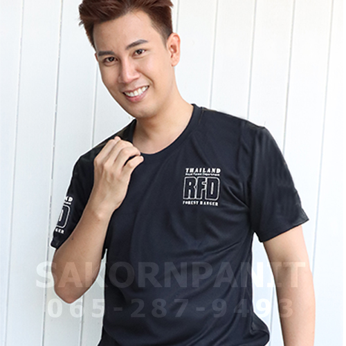 เสื้อยืดดำ-THAILAND-RFD (เนื้อผ้าTK)*