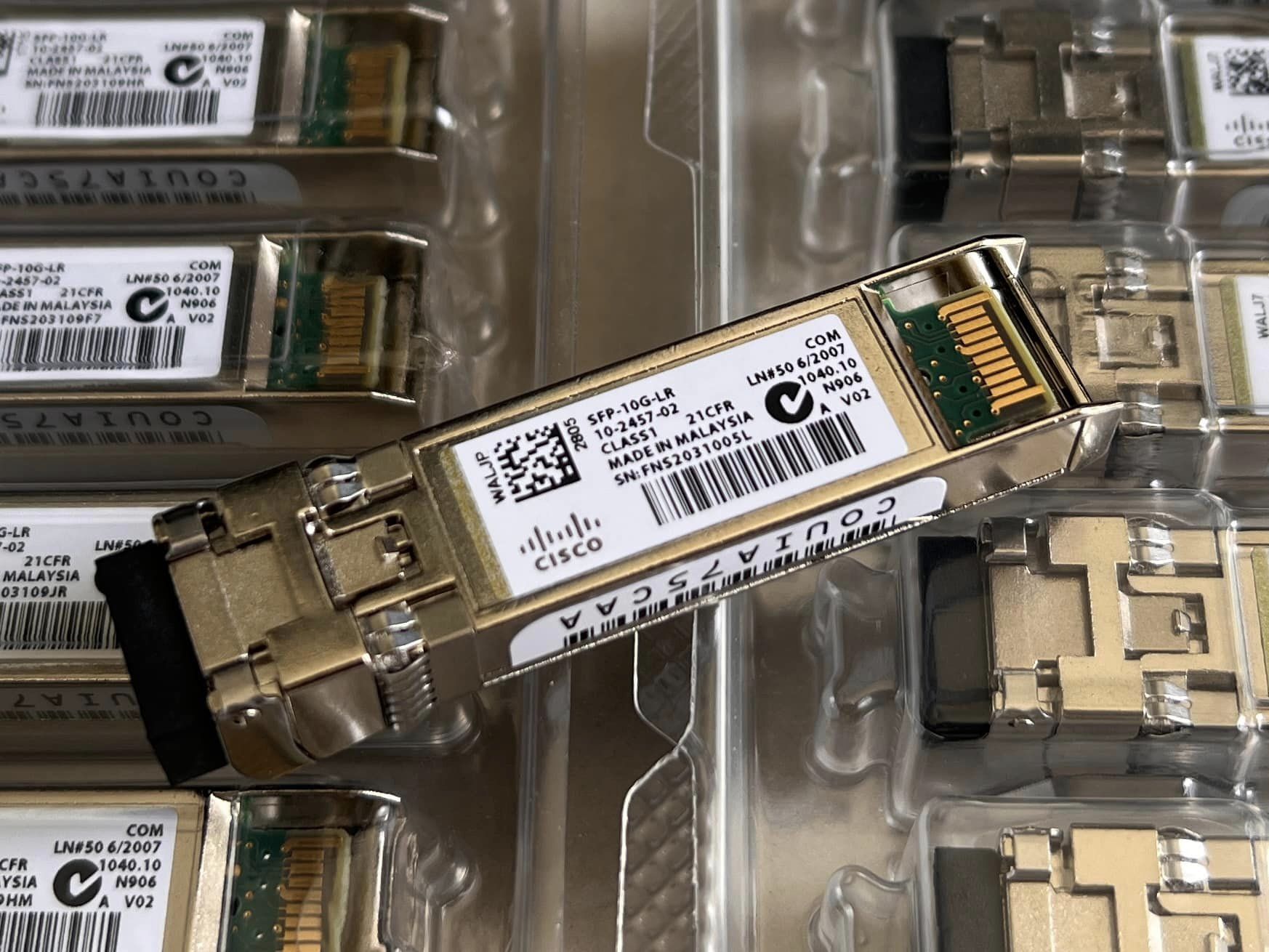 หัว Cisco SFP 10G-LR Single mode 10km มือสองพร้อมใช้งาน