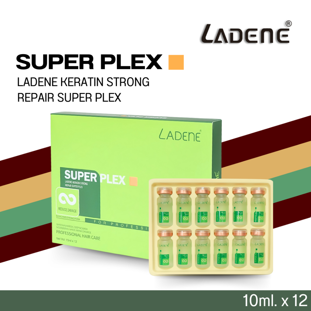 LADENE SUPPER PLEX ลาดีเน่ ซุปเปอร์ เพล็กซ์ เซรั่มป้องกันผมเสีย ก่อนทําเคมี เชื่อมเเกน