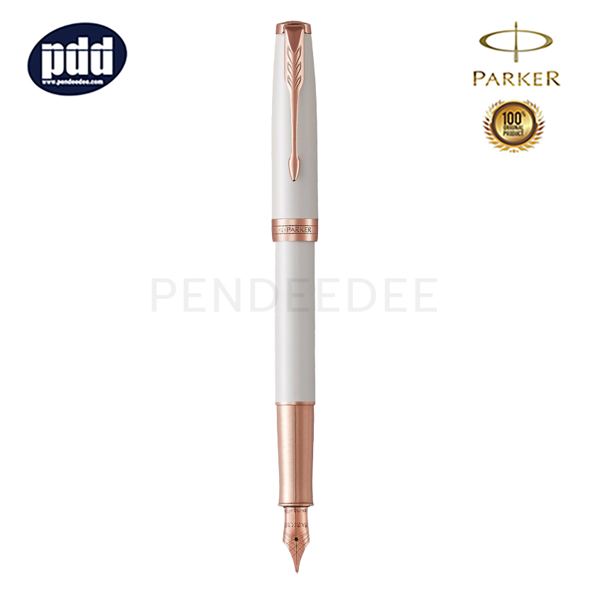 PARKER Sonnet Pearl PGT Fountain Pen ปากกาหมึกซึม ป๊ากเกอร์ ซอนเนต เพิร์ล สีขาว คลิปพิงค์โกลด์
