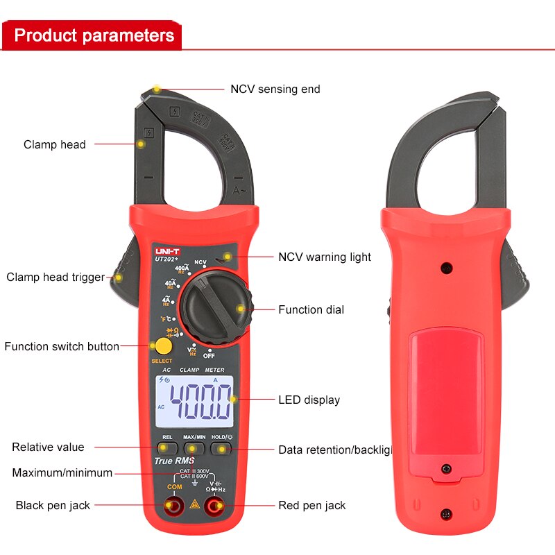 UNI-T UT202A+ Digital Clamp Meter