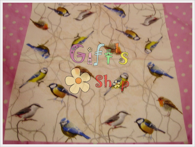 กระดาษแนปกิ้น ลายนกสวยงาม