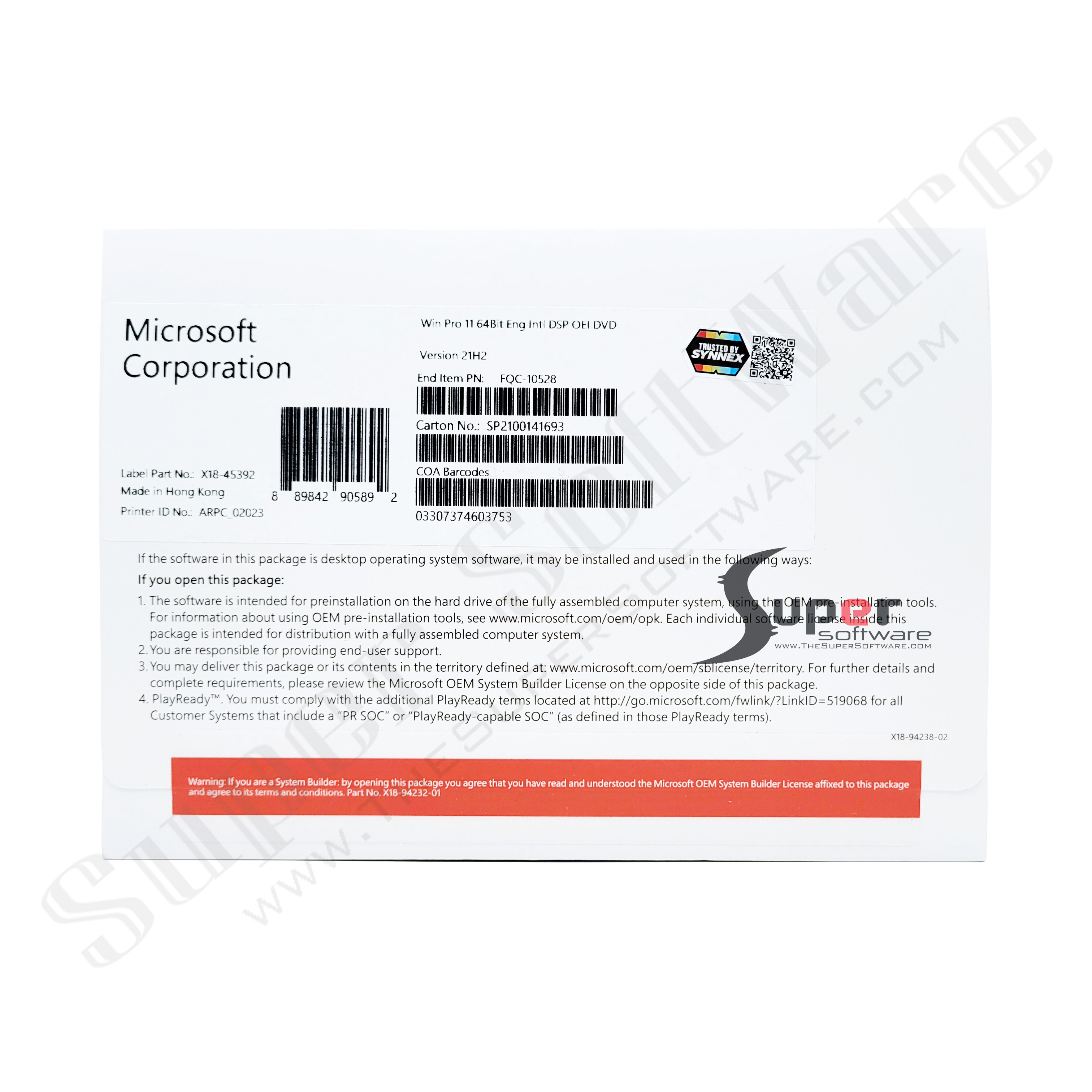 Windows 11 Pro 64 Bit (OEM) FQC-10528