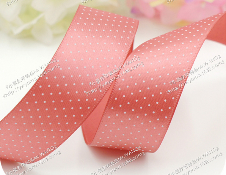 ริบบิ้นซาติน ลายจุด ขนาด 38 มม. WB22
