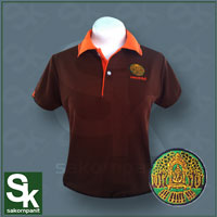 เสื้อโปโล สีน้ำตาล ปกส้ม ตรากรมป่าไม้*
