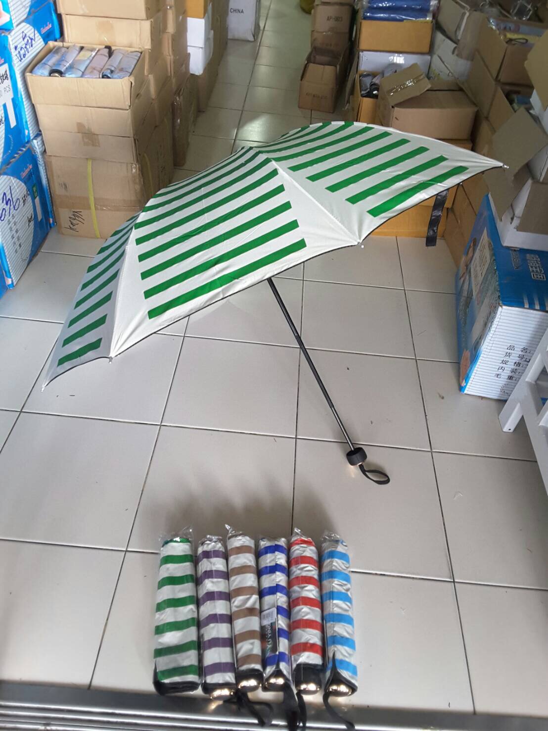 ร่มพับ3ตอนยูวีดำ21นิ้รหัส610