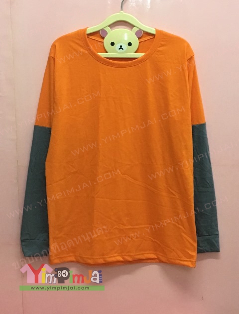 เสื้อยืดแขนสั้นต่อแขนยาวคนละสี