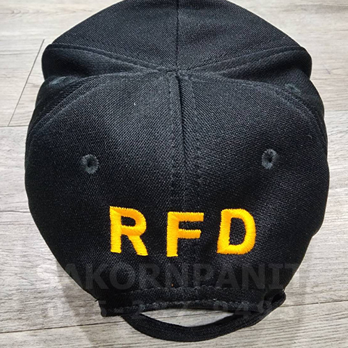หมวกดำ RFD (ปักปีก) พร้อมปักธงชาติ 2จุด (ผ้ามองตากู).