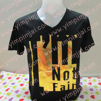 เสื้อยืดสกรีนฟรอยทอง OMG