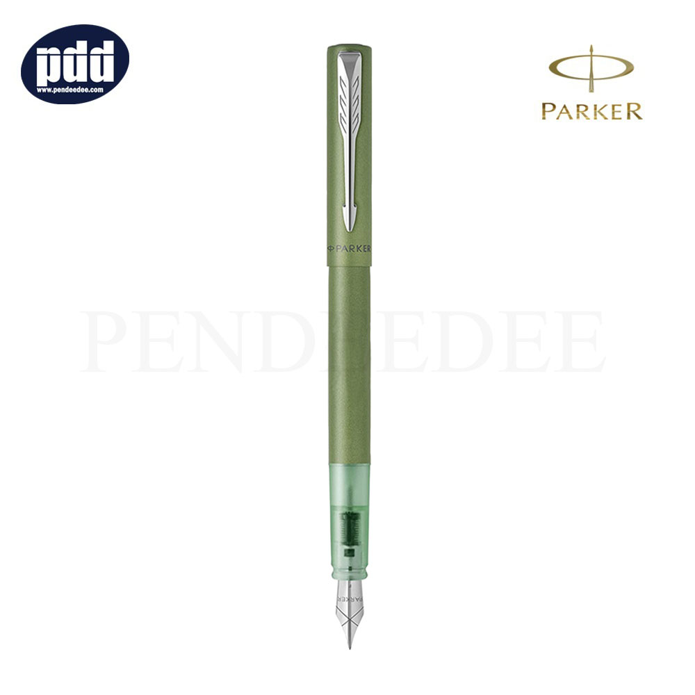 PARKER Vector XL Green Fountain Pen ปากกาหมึกซึม ป๊ากเกอร์ เว็กเตอร์ เอ็กซ์แอล เขียว คลิปเงิน