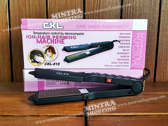 เครื่องหนีบผม CKL-818 รุ่นประหยัด รีดผมตรง แบบหน้ากว้าง ให้ความร้อนสูง