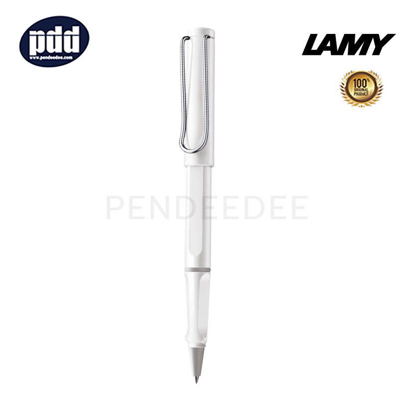ปากกาสลักชื่อ LAMY ปากกาโรลเลอร์บอล ลามี่ ซาฟารี สีขาว LAMY Safari White Rollerball Pen