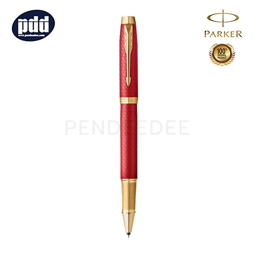 PARKER IM Premium Red GT Rollerball Pen ปากกาโรลเลอร์บอล ไอเอ็ม พรีเมี่ยม สีแดง คลิปทอง