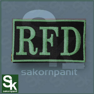 RFD พร้อมแถบตีนตุ๊กแก (สีเขียว) /ขนาด7.5x4.5ซม.