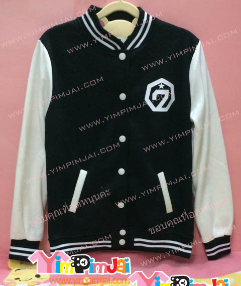 เสื้อกันหนาว เบสบอล สีดำ/กรมท่า ลายตามสั่ง เช่น วงเกาหลี GOT7 JACKSON