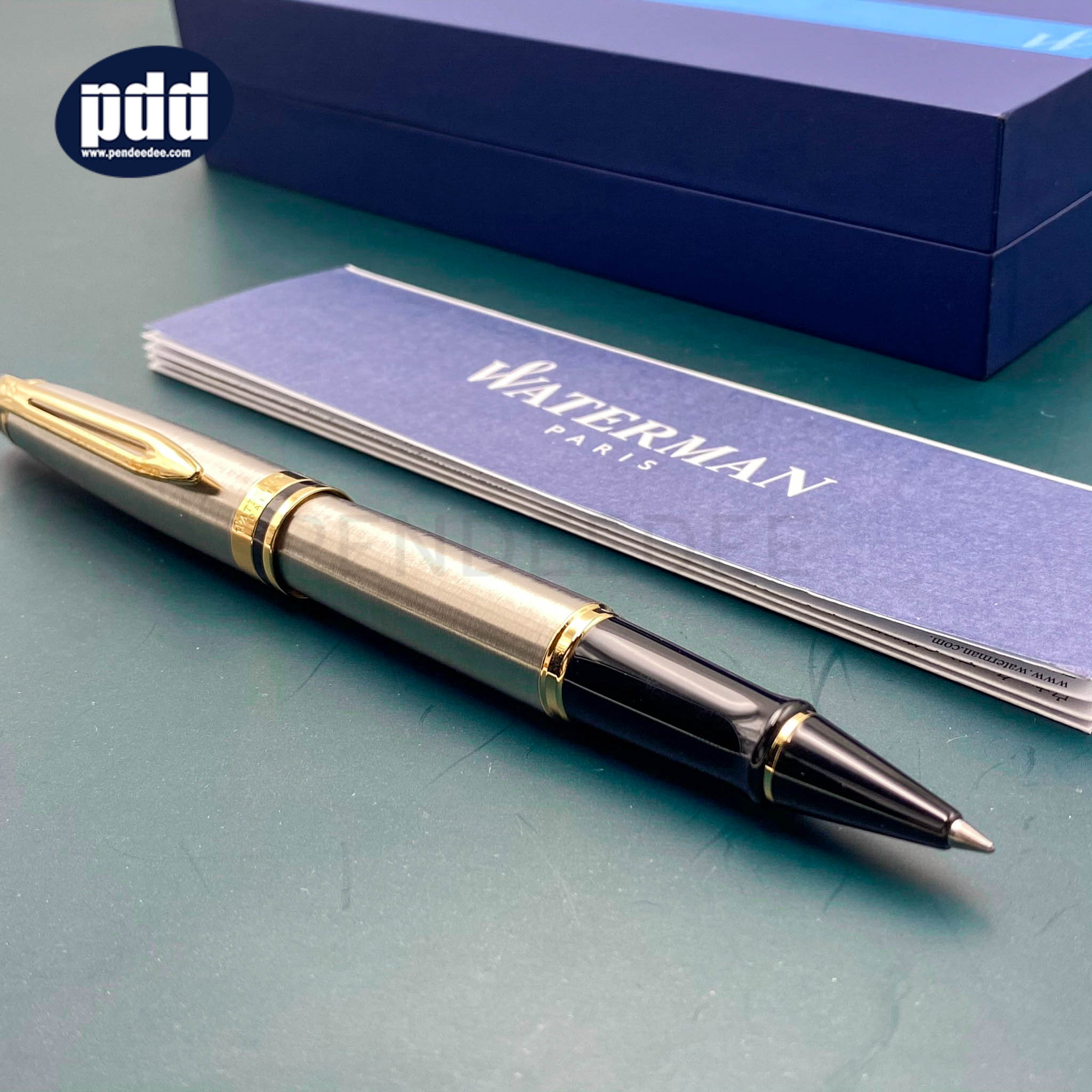 WATERMAN ปากกาโรลเลอร์บอล วอเตอร์แมน เอ็กซ์เพิร์ท WATERMAN Expert Stainless steel Gold Trim Rollerball Pen