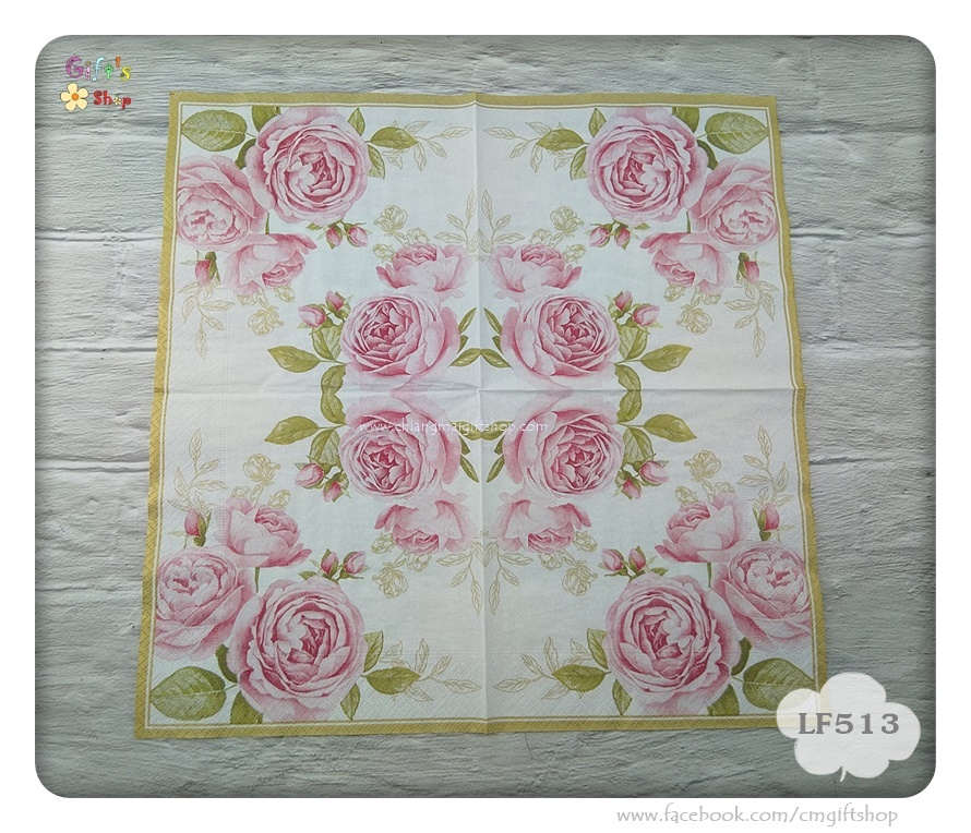 กระดาษแนปกิ้น, ลายดอกกุหลาบสีชมพูอ่อน, ลายDelicate Roses, ลายดอกกุหลาบ, ลายกุหลาบ, ลายดอกกุหลาบสีชมพู, พื้นหลังสีขาว, ลายดอกไม้, ลายหวานๆ
