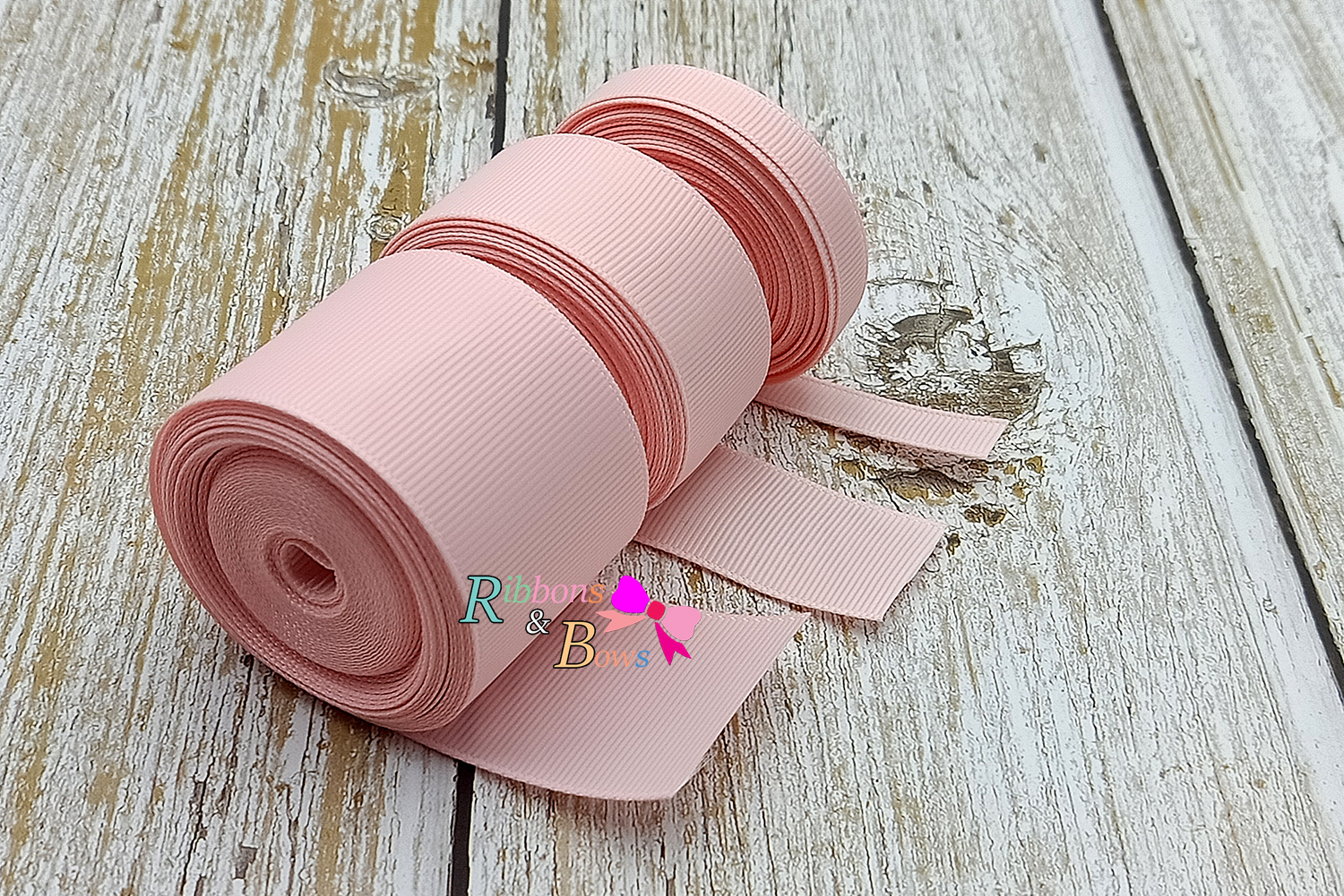ริบบิ้นผ้าลูกฟูก สีชมพูอ่อน (117 Lt.pink) #PC4