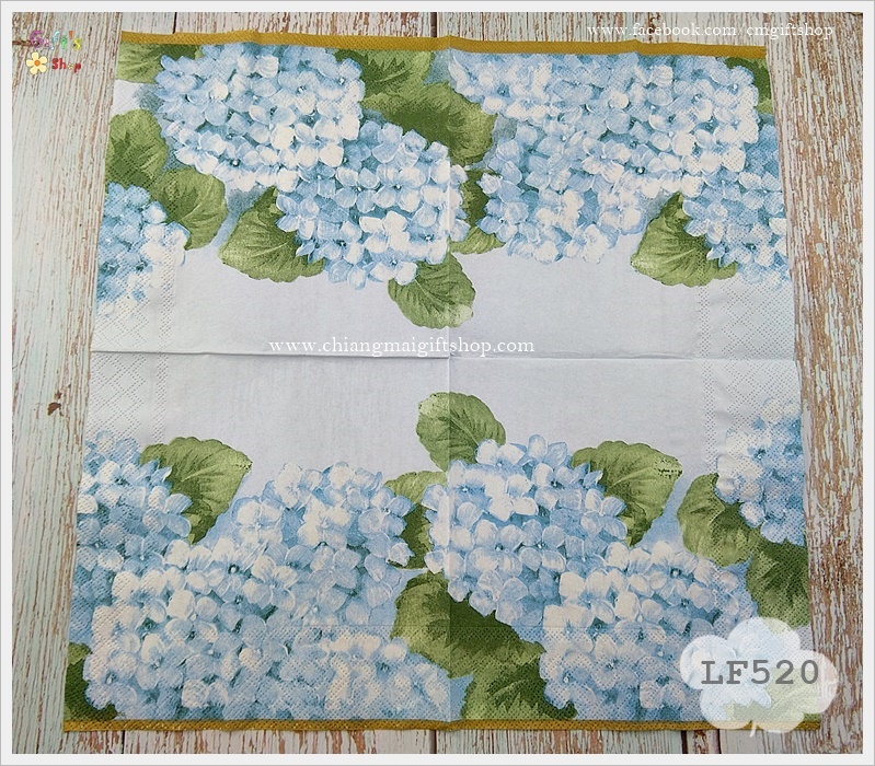 กระดาษแนปกิ้น ลายดอกไม้, ลายดอกไฮเดรนเยียสีฟ้า, ลายดอกไฮเดรนเยีย, ลายดอกไม้สีฟ้า, พื้นหลังสีขาว, พื้นหลังสีอ่อน