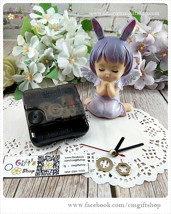 ชุดเครื่องนาฬิกา QUARTZ สำหรับงาน DIY พร้อมเข็มนาฬิกา แบบที่ 2 เรียบ สั้น