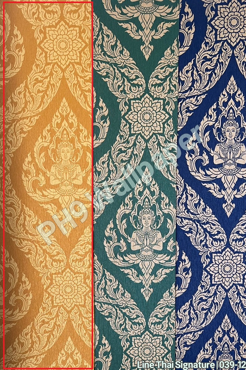 วอลเปเปอร์ติดผนังลายเทพพนม [Line Thai Signature] มีหลายสีให้เลือก 039-XX