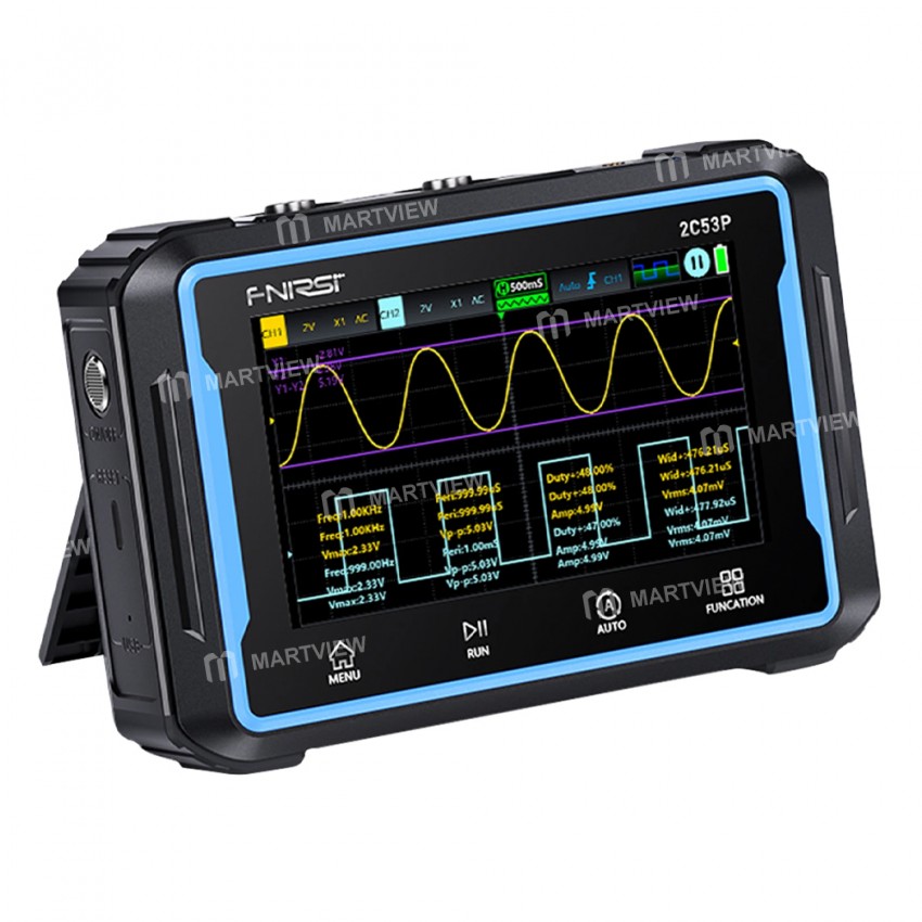 FNIRSI 2C53P 3-in-1 Dual Channel Tablet Oscilloscope + Multimeter + Generator