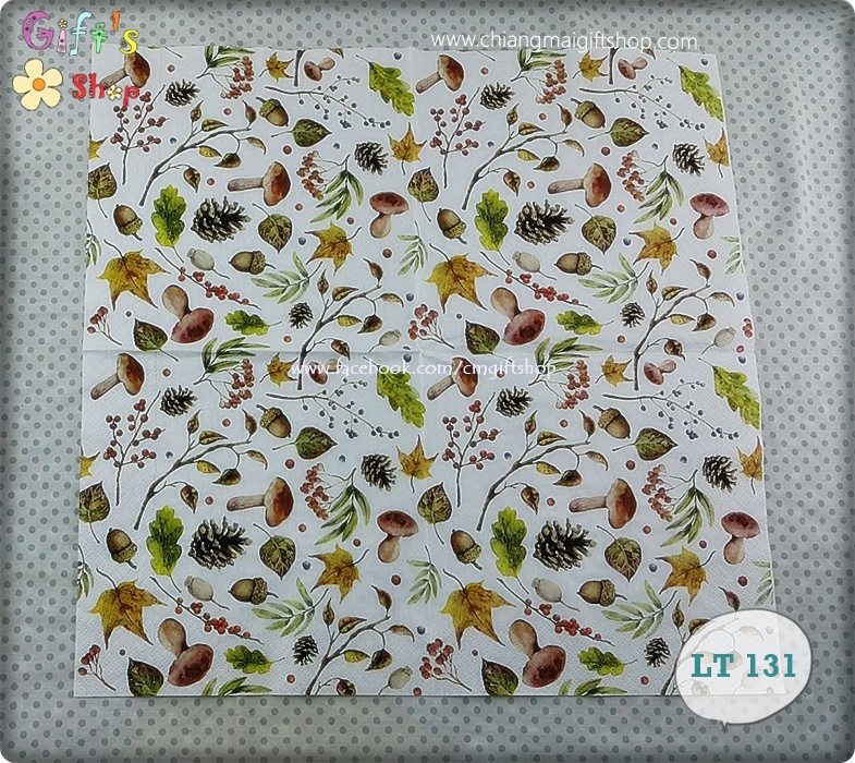 กระดาษแนปกิ้นยุโรป, ลายลูกสน, ลายวอลนัท, ลายใบเมเปิ้ล, ลายเห็ด, ลายใบไม้, พื้นหลังสีขาว, ลายAutumn, ลายฤดูใบไม้ร่วง, ลายฤดูใบไม้เปลี่ยนสี