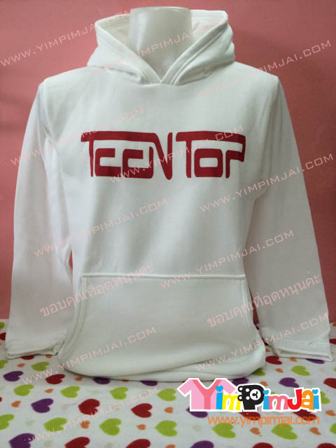 เสื้อกันหนาว สีขาว แขนยาว สกรีนตามสั่ง Teen Top