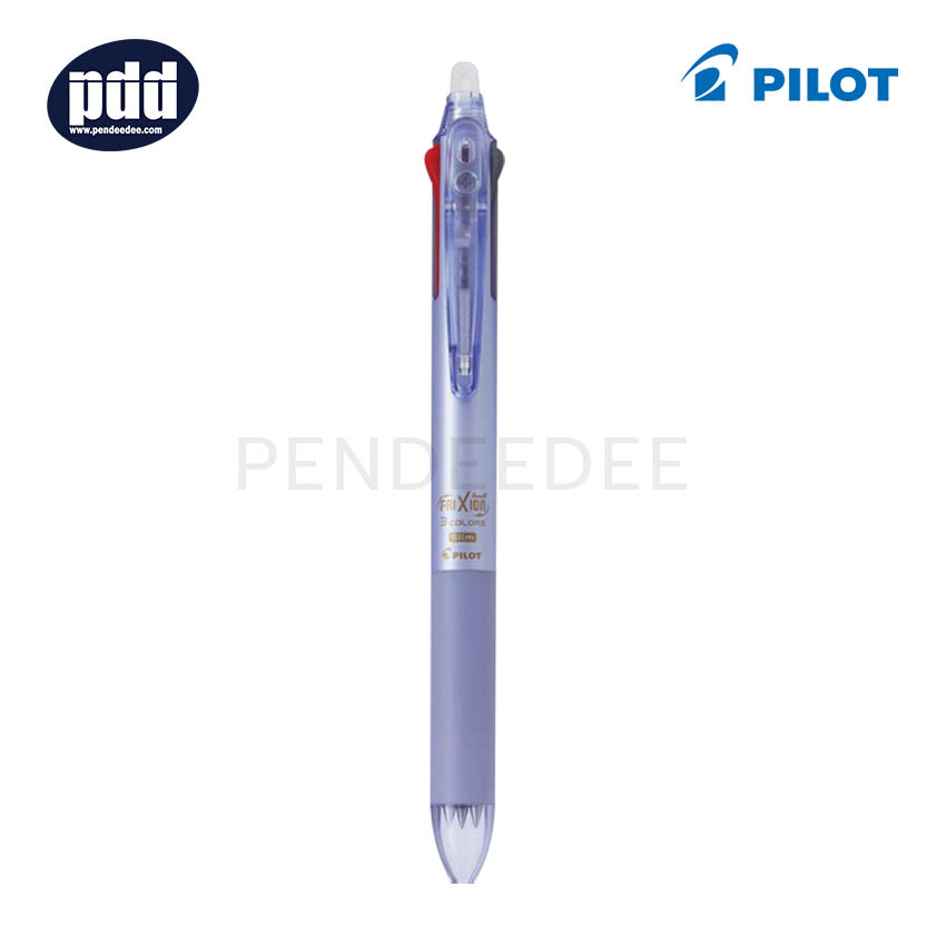 PILOT ปากกาหมึกลบได้แบบกด 3 ระบบ ไพลอต PILOT Frixion Ball Tricolor 3 colors 0.38 mm. Purple Erasable Slim Pen