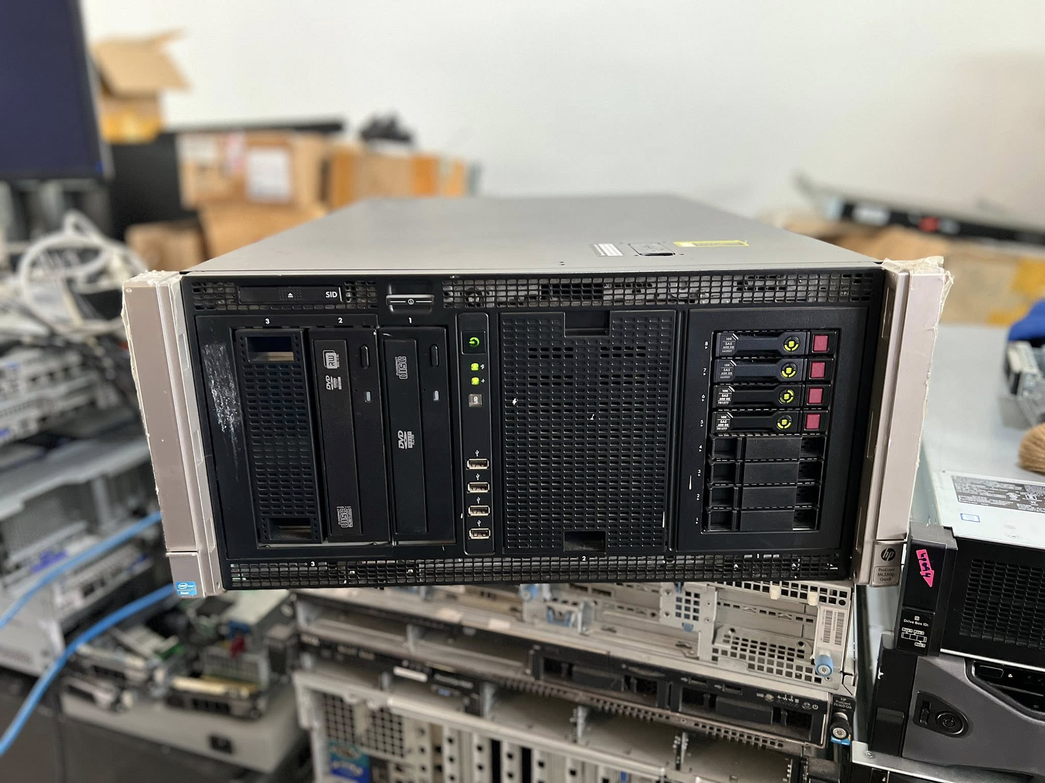 HP ML350P G8 2cpu Server 4U 20cores 64gb cpu v2 เซิฟเวอร์เอชพีมือสองพร้อมใช้งาน