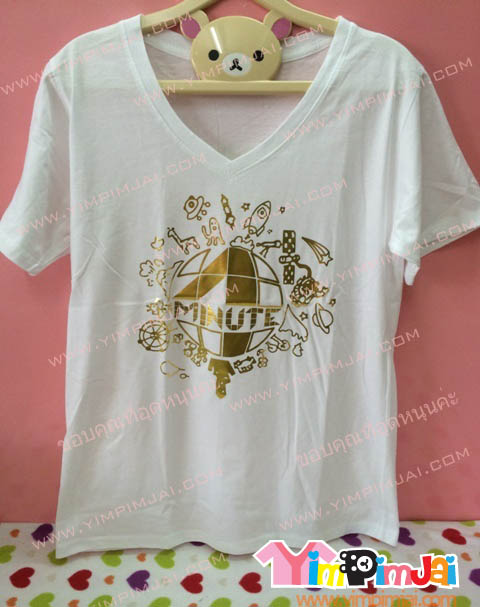 เสื้อยืด สีขาว แขนสั้น สกรีนตามสั่ง 4MINUTE