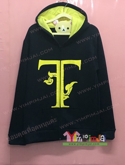 เสื้อฮู้ต เสื้อกันหนาว เสื้อรุ่น สีดำ แขนยาว หมวกดำในเขียว ซิปดำ มีกระเป๋า สกรีนตามสั่ง T Thailanguage 58 Faculty of Education Prince of Songla Univer