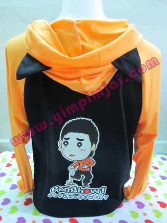 เสื้อฮู้ดดำสโลปส้ม