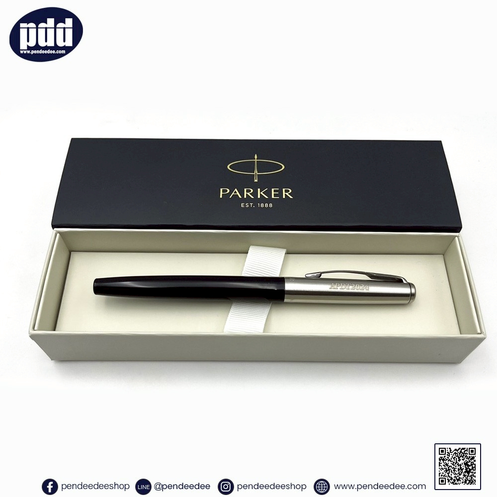 PARKER Jotter Classic Black CT Rollerball Pen ปากกาโรลเลอร์บอล ป๊ากเกอร์ จ๊อตเตอร์ คลาสสิค สีดำ คลิปเงิน