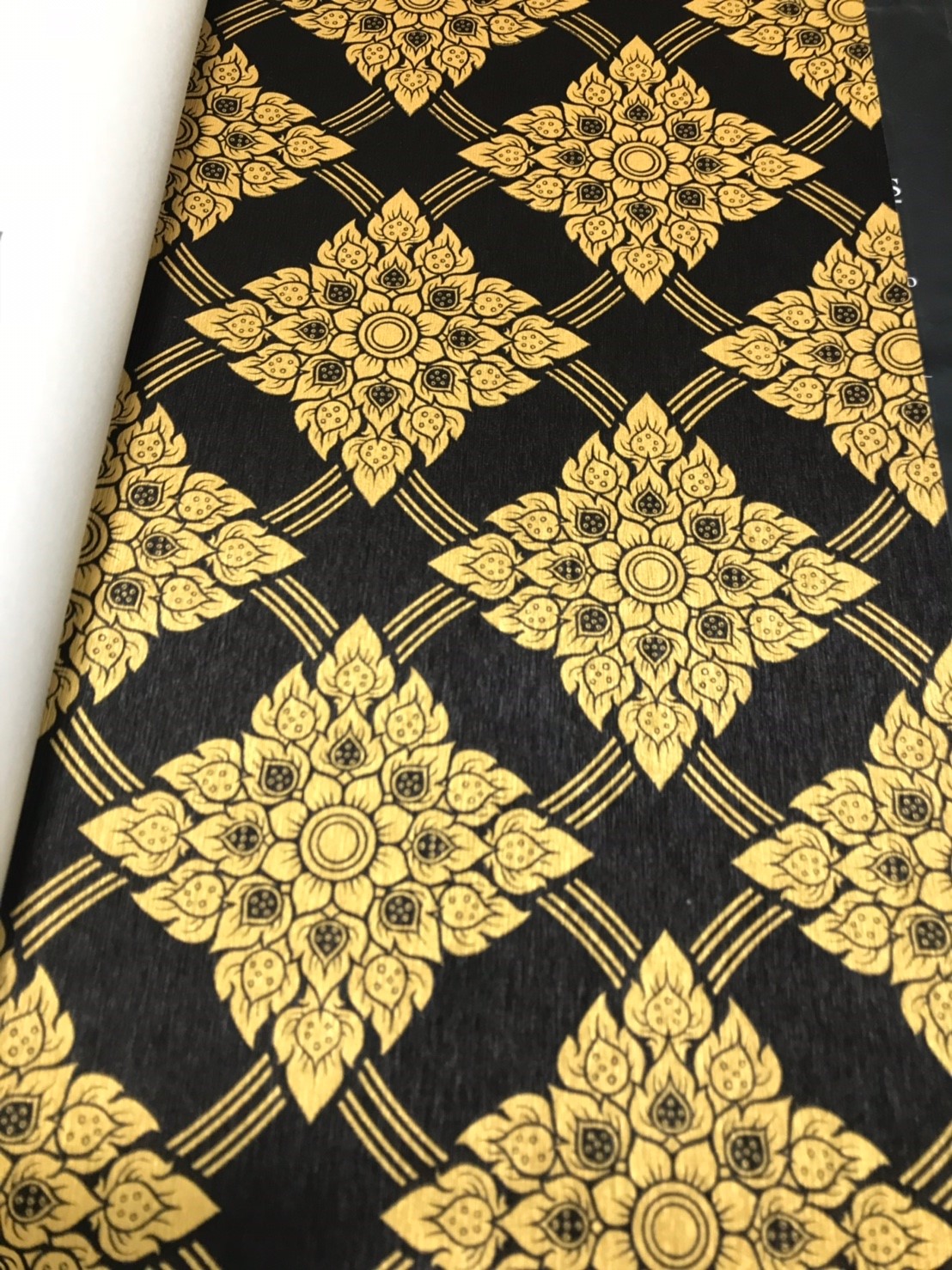 วอลเปเปอร์ลายไทย ประจำยาม ดำ-ทอง 033-10