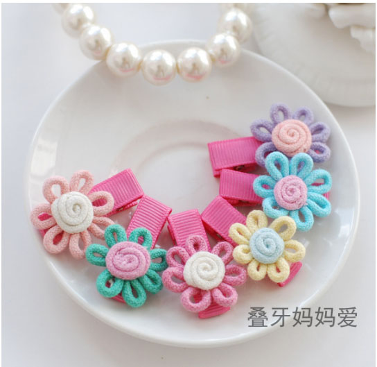 ดอกไม้ผ้า งานสไตล์เกาหลี ติดกิ๊บน่ารัก#CR68