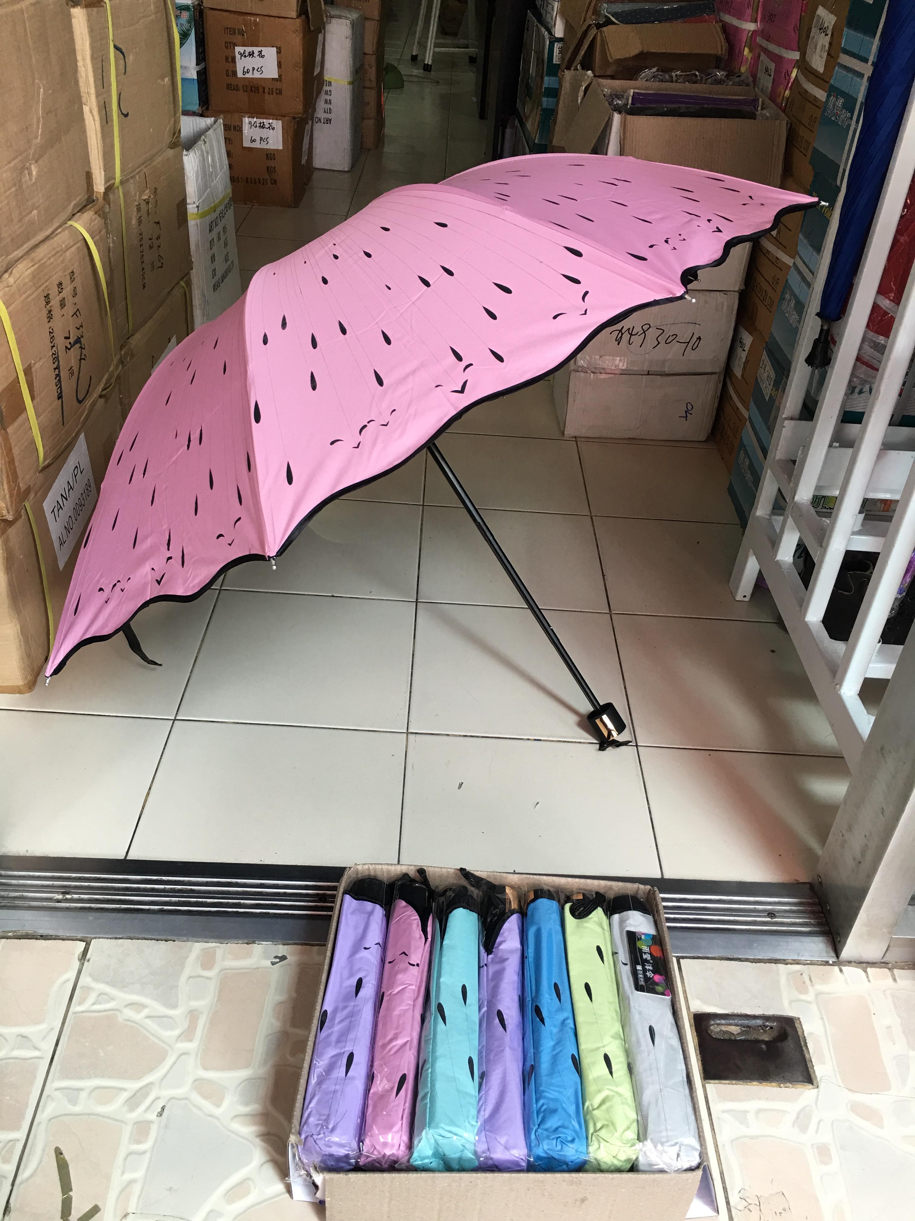 ร่มโค้งแฟชั่น24นิ้วยูวีสีดำ รหัส 1618