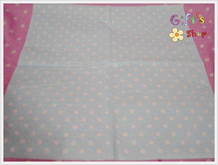 กระดาษแนปกิ้น ลายจุดสีขาวพื้นสีฟ้า