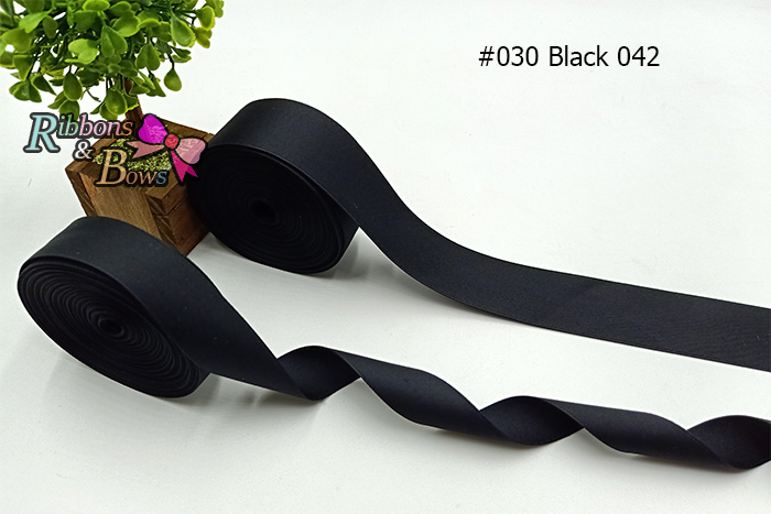 ริบบิ้น poly-cotton เกาหลี สีดำ Black 10 หลา